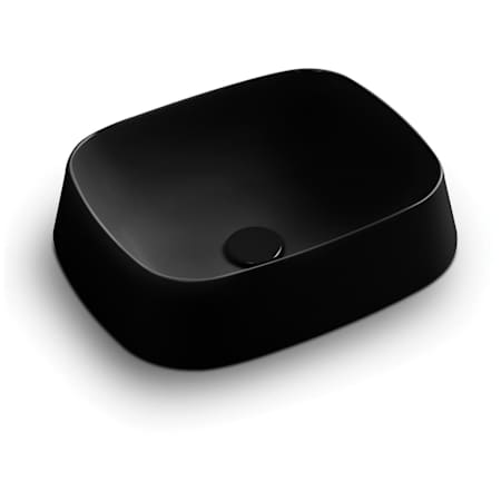 WS Bath Collections Mood 19-11/16" Rectangular Ceramic Vessel Bathroom Sink Matte Black