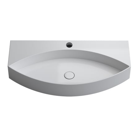 WS Bath Collections Occhio 35-5/8" Specialty Ceramic Vessel or Wall Mounted Bathroom Sink with Single Faucet Hole Glossy White