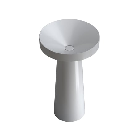 WS Bath Collections Occhio 19-11/16" Circular Ceramic Pedestal Bathroom Sink Glossy White