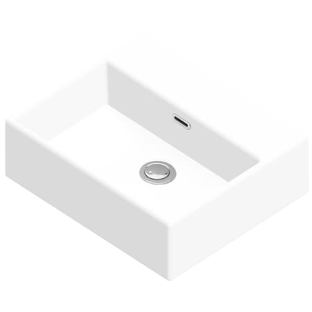 WS Bath Collections Quattro 16-7/8" Rectangular Ceramic Vessel or Wall Mounted Bathroom Sink with Overflow Matte White