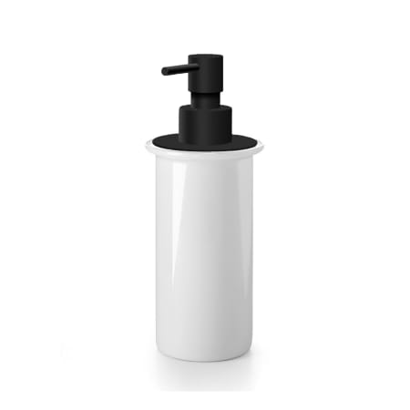 WS Bath Collections Saon Ceramic White Soap Dispenser with Pump Matte Black