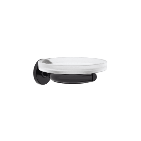 WS Bath Collections Sbeca Wall Mounted Soap Dish Matte Black / Frosted Glass
