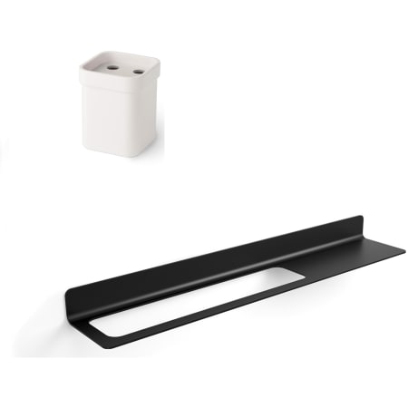 WS Bath Collections Seta 14-11/16" Wall Mounted Towel Bar Black / White