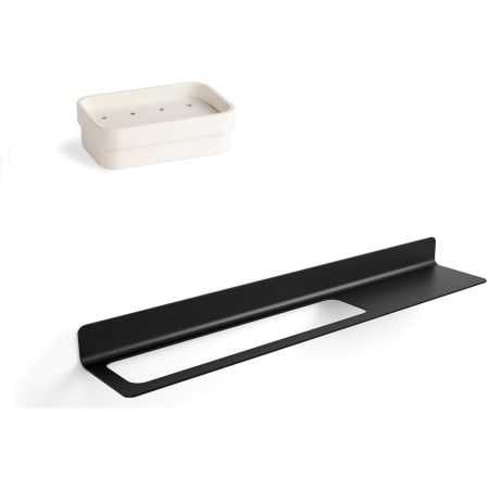 WS Bath Collections Seta 14-11/16" Wall Mounted Towel Bar Black / White