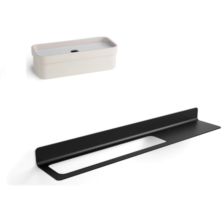 WS Bath Collections Seta 14-11/16" Wall Mounted Towel Bar Black / White
