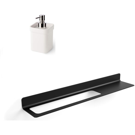 WS Bath Collections Seta 14-11/16" Wall Mounted Towel Bar Black / White