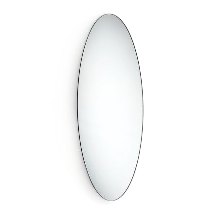 WS Bath Collections Speci 17-5/16" W x 39-3/8" H Transitional Oval Stainless Steel Framed Bathroom Wall Mirror Stainless Steel