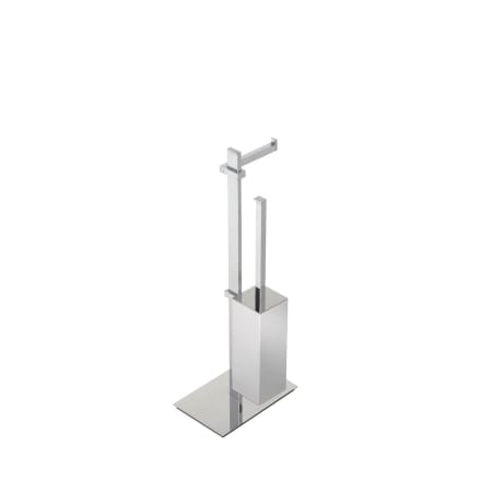 WS Bath Collections Techna Free Standing Paper and Brush Holder Polished Chrome