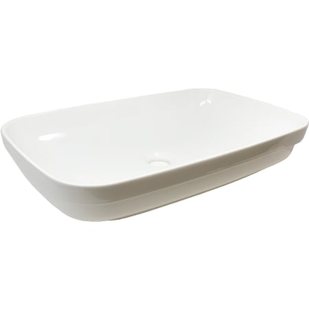 WS Bath Collections Tribeca 23-3/5" Rectangular Ceramic Semi-Recessed or Vessel Bathroom Sink Gloss White
