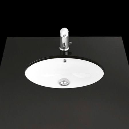 WS Bath Collections Under 22-3/16" Round Ceramic Undermount Bathroom Sink with Overflow Gloss White