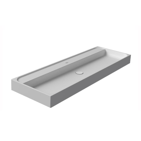 WS Bath Collections Unit Plus 55-1/8" Rectangular Ceramic Vessel / Wall Mounted Bathroom Sink with Overflow and Single Hole Glossy White