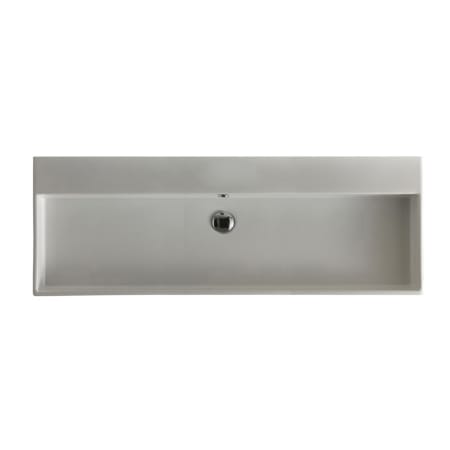 WS Bath Collections Unlimited 47-1/2" Rectangular Ceramic Vessel / Wall Mounted Bathroom Sink with Overflow Glossy White