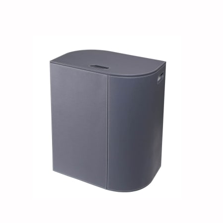 WS Bath Collections Vela Leather Laundry Basket Dark Grey