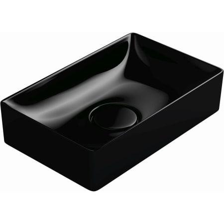 WS Bath Collections Vision 16-1/2" Rectangular Ceramic Vessel Bathroom Sink Gloss Black