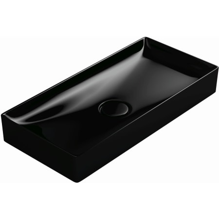 WS Bath Collections Vision 29-1/2" Ceramic Vessel Bathroom Sink Gloss Black