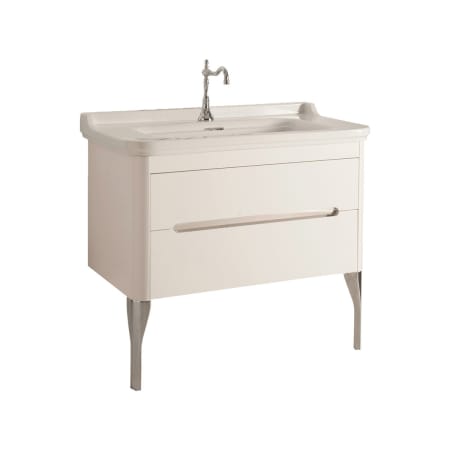 WS Bath Collections Waldorf 40" Wall Mounted Single Basin Vanity Set with Cabinet and Ceramic Vanity Top - Single Faucet Hole
