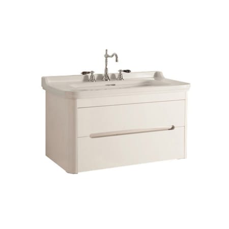 WS Bath Collections Waldorf 40" Wall Mounted Single Basin Vanity Set with Cabinet and Ceramic Vanity Top - 3 Faucet Holes
