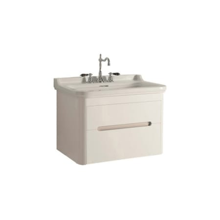 WS Bath Collections Waldorf 32" Wall Mounted Single Basin Vanity Set with Cabinet and Ceramic Vanity Top - 3 Faucet Holes