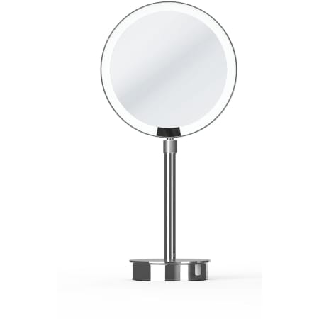 WS Bath Collections WS 8-1/2" W x 17-5/16" H Modern Circular Framed Makeup Mirror with LED Lighting Polished Chrome