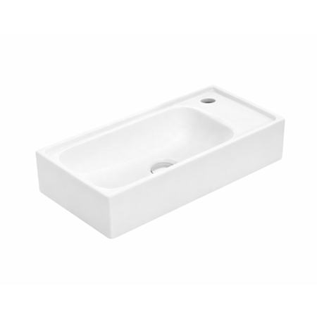 WS Bath Collections Minimal 19-7/8" Rectangular Ceramic Vessel Bathroom Sink and 1 Faucet Hole Glossy White