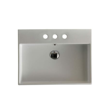 WS Bath Collections Unlimited I 27-3/5" Ceramic Wall Mounted Bathroom Sink with Three Faucet Holes - Includes Overflow White