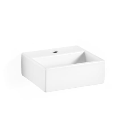 WS Bath Collections Quarelo 13" Ceramic Vessel or Wall Mounted Bathroom Sink with One Faucet Hole White