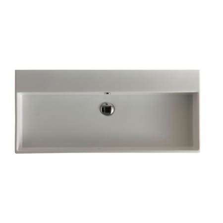 WS Bath Collections Unlimited 35" Ceramic Vessel or Wall Mounted Sink - Includes Overflow White