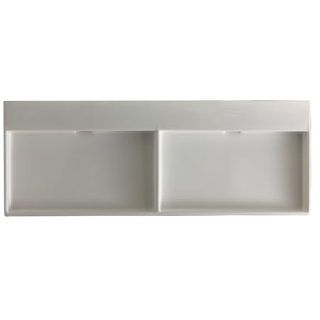 WS Bath Collections Urban I 47-1/5" Ceramic Double Basin Vessel or Wall Mounted Bathroom Sink - Includes Overflow White