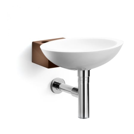 WS Bath Collections Ciuci 13-3/4" Ceramic Wall Mounted Bathroom Sink With 1 Hole Drilled Brown