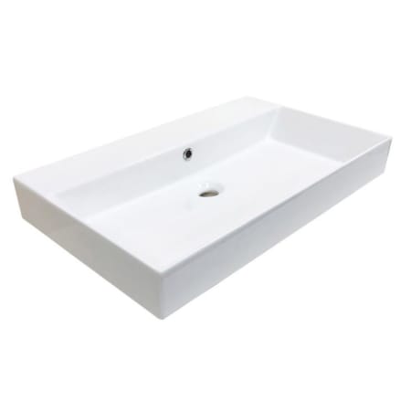 WS Bath Collections Energy 27-5/8" Single Hole Rectangular Ceramic Vessel or Wall Mounted Bathroom Sink with Overflow Gloss White