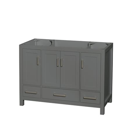 Wyndham Collection Sheffield 47" Single Freestanding Hardwood Vanity Cabinet Only - Less Vanity Top Dark Gray / Brushed Chrome Hardware