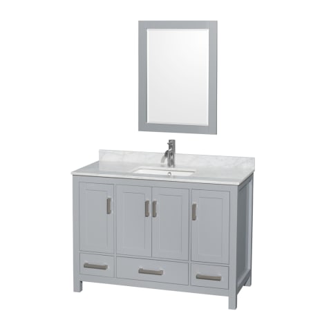 Wyndham Collection-WC-1414-48-SGL-VAN-Gray Vanity, Single Mirror, and Carrera Marble Top