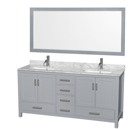 Wyndham Collection-WC-1414-72-DBL-VAN-Gray Vanity, Single Mirror, Carrera White Top