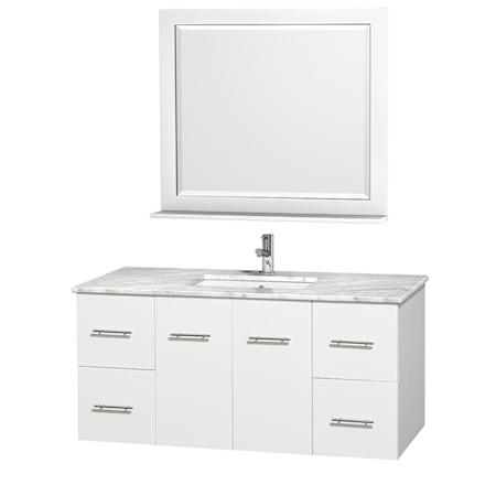 Wyndham Collection-WC-WHE009-48-UM-VAN-White Carrera Marble Top