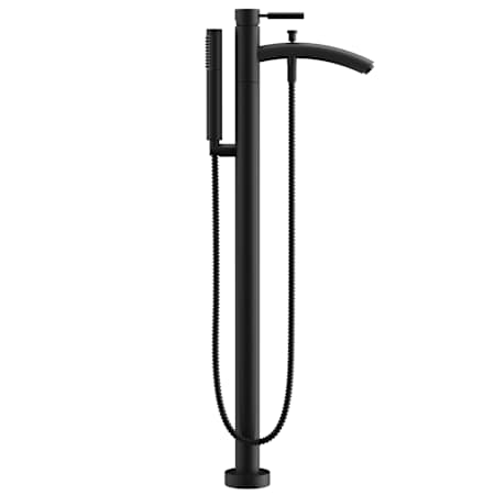 Wyndham Collection Taron Floor Mounted Tub Filler with Built-In Diverter - Includes Hand Shower Matte Black