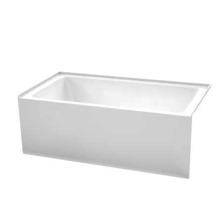 Wyndham Collection Grayley 60" Three Wall Alcove Acrylic Soaking Tub with Right Drain, Drain Assembly, and Overflow White / Brushed Nickel Trim