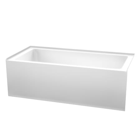 Wyndham Collection Grayley 66" Three Wall Alcove Acrylic Soaking Tub with Right Drain, Drain Assembly, and Overflow White / Brushed Nickel Trim