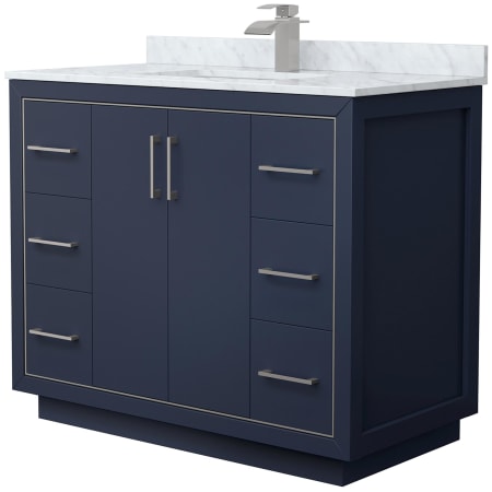 Finish: Dark Blue / Brushed Nickel Hardware