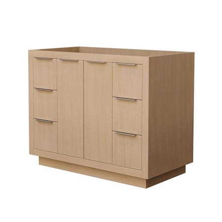 Wyndham Collection Maroni 42" Single Free Standing Vanity Cabinet Only - Less Vanity Top Light Straw / Brushed Nickel