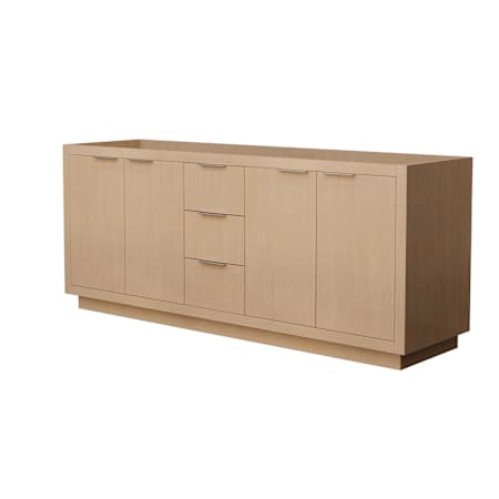 Wyndham Collection Maroni 80" Double Free Standing Vanity Cabinet Only - Less Vanity Top Light Straw / Brushed Nickel Hardware