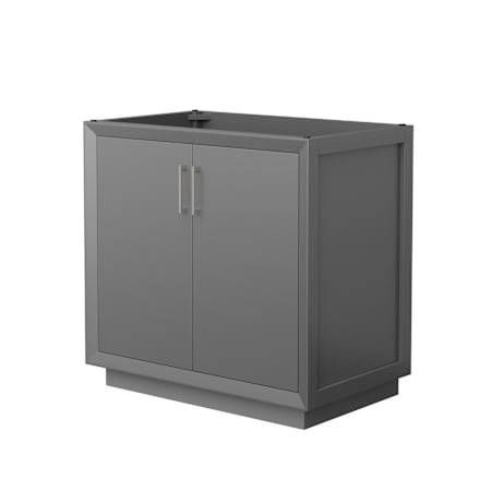 Wyndham Collection Strada 35" Single Free Standing Vanity Cabinet Only - Less Vanity Top Dark Gray / Brushed Nickel Hardware