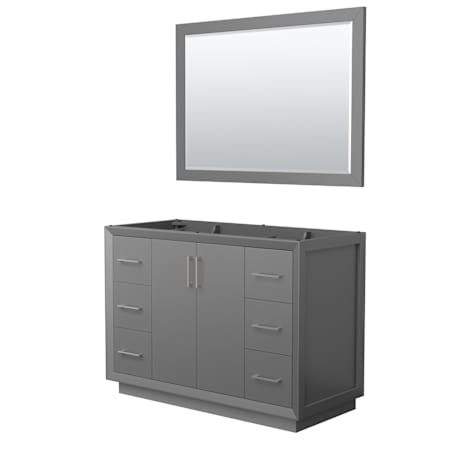 Wyndham Collection Strada 47" Single Free Standing Vanity Cabinet - Less Vanity Top Dark Gray / Brushed Nickel Hardware