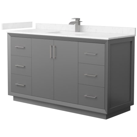 Finish: Dark Gray / Carrara Cultured Marble Top / Brushed Nickel Hardware