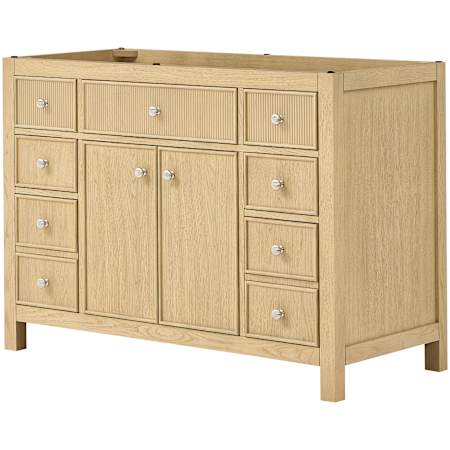 Wyndham Collection Rian 48" Single Free Standing Vanity Cabinet Only - Less Vanity Top Scandinavian Oak / Brushed Nickel Hardware
