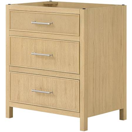Wyndham Collection Isola 30" Single Free Standing Vanity Cabinet Only - Less Vanity Top Scandinavian Oak / Brushed Nickel Hardware