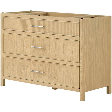 Wyndham Collection Isola 48" Single Free Standing Vanity Cabinet Only - Less Vanity Top Scandinavian Oak / Brushed Nickel Hardware