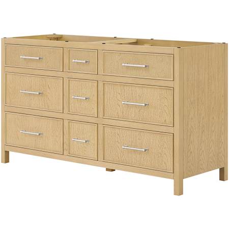 Wyndham Collection Isola 60" Double Free Standing Vanity Cabinet Only - Less Vanity Top Scandinavian Oak / Brushed Nickel Hardware