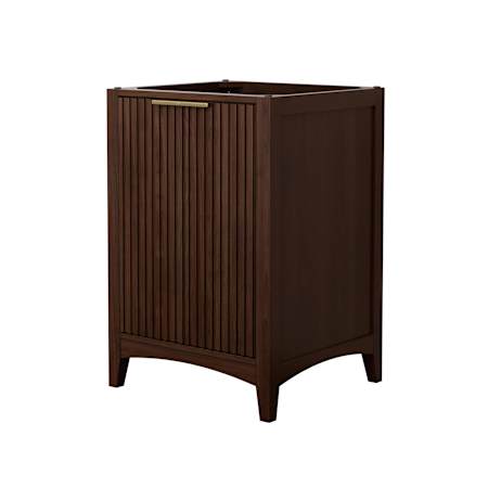 Wyndham Collection Palmilla 24" Single Free Standing Vanity Cabinet Only - Less Vanity Top Dark Walnut / Brushed Gold Hardware
