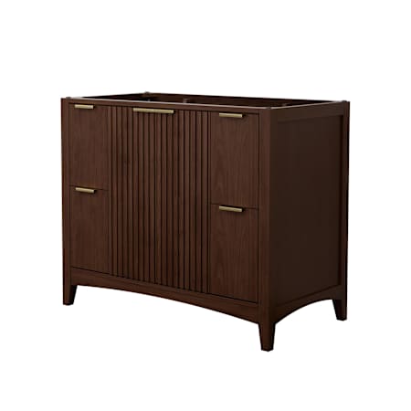 Wyndham Collection Palmilla 42" Single Free Standing Vanity Cabinet Only - Less Vanity Top Dark Walnut / Brushed Gold Hardware
