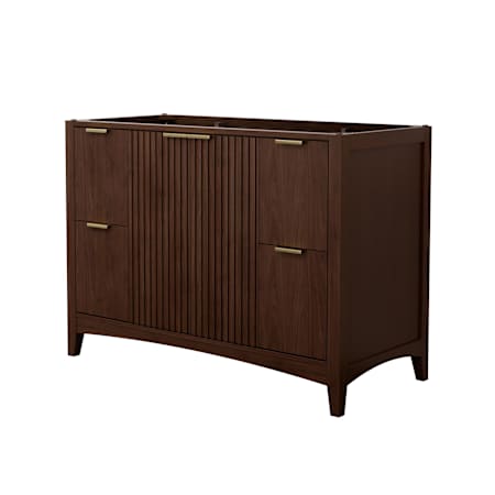 Wyndham Collection Palmilla 48" Single Free Standing Vanity Cabinet Only - Less Vanity Top Dark Walnut / Brushed Gold Hardware